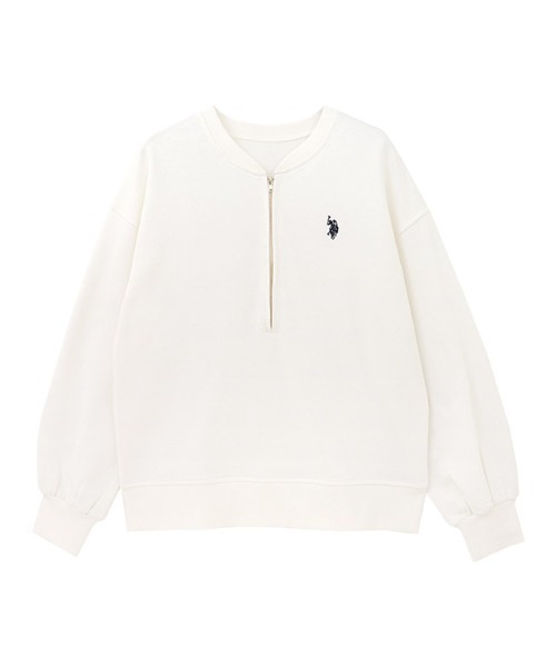 U.S. POLO ASSN.(ユーエスポロアッスン)の「U.S. POLO ASSN. ハーフジップスウェット(スウェット・レディース・オフホワイト/杢グレー/ネイビー・L/M)」の10枚目の写真