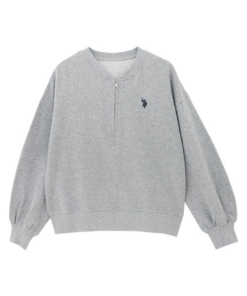U.S. POLO ASSN.(ユーエスポロアッスン)の「U.S. POLO ASSN. ハーフジップスウェット(スウェット・レディース・オフホワイト/杢グレー/ネイビー・L/M)」の15枚目の写真