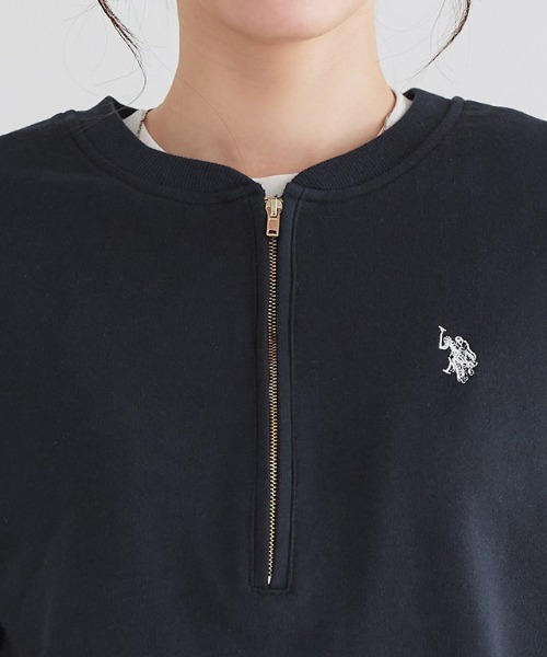 U.S. POLO ASSN.(ユーエスポロアッスン)の「U.S. POLO ASSN. ハーフジップスウェット(スウェット・レディース・オフホワイト/杢グレー/ネイビー・L/M)」の16枚目の写真