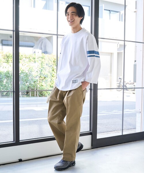 coen(コーエン)の「Repurヘビーコットン七分袖フットボールTシャツ【抗菌性、消臭性】(Tシャツ/カットソー・メンズ・ナチュラル/ダークグレー/ネイビー/ホワイト・S/M/L/XL)」の6枚目の写真