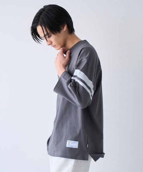coen(コーエン)の「Repurヘビーコットン七分袖フットボールTシャツ【抗菌性、消臭性】(Tシャツ/カットソー・メンズ・ナチュラル/ダークグレー/ネイビー/ホワイト・S/M/L/XL)」の21枚目の写真