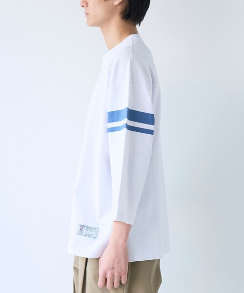coen(コーエン)の「Repurヘビーコットン七分袖フットボールTシャツ【抗菌性、消臭性】(Tシャツ/カットソー・メンズ・ナチュラル/ダークグレー/ネイビー/ホワイト・S/M/L/XL)」の19枚目の写真