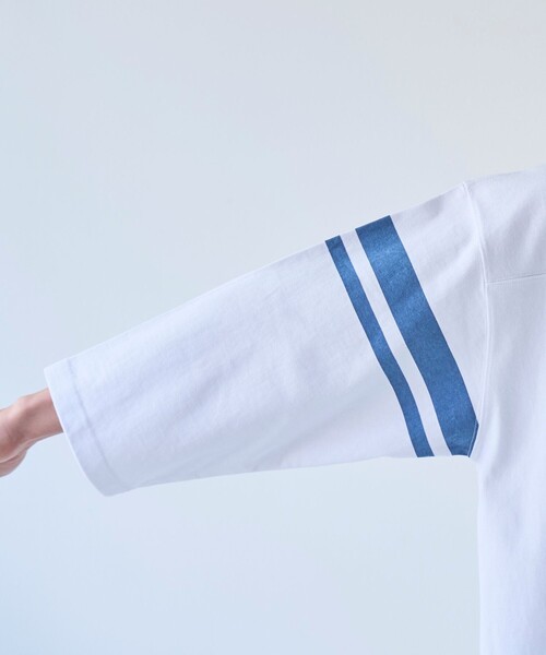 coen(コーエン)の「Repurヘビーコットン七分袖フットボールTシャツ【抗菌性、消臭性】(Tシャツ/カットソー・メンズ・ナチュラル/ダークグレー/ネイビー/ホワイト・S/M/L/XL)」の17枚目の写真