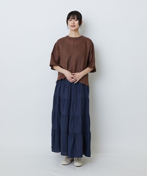 LOISIR(ロワズィール)の「【MTサイズ有り】イージーティアードスカート(スカート・レディース・ネイビー/チェック・M/MT)」の10枚目の写真