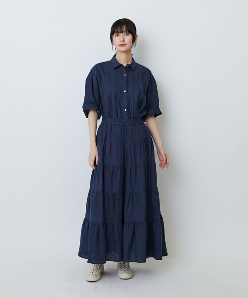 LOISIR(ロワズィール)の「【MTサイズ有り】イージーティアードスカート(スカート・レディース・ネイビー/チェック・M/MT)」の11枚目の写真
