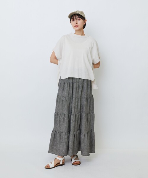 LOISIR(ロワズィール)の「【MTサイズ有り】イージーティアードスカート(スカート・レディース・ネイビー/チェック・M/MT)」の17枚目の写真