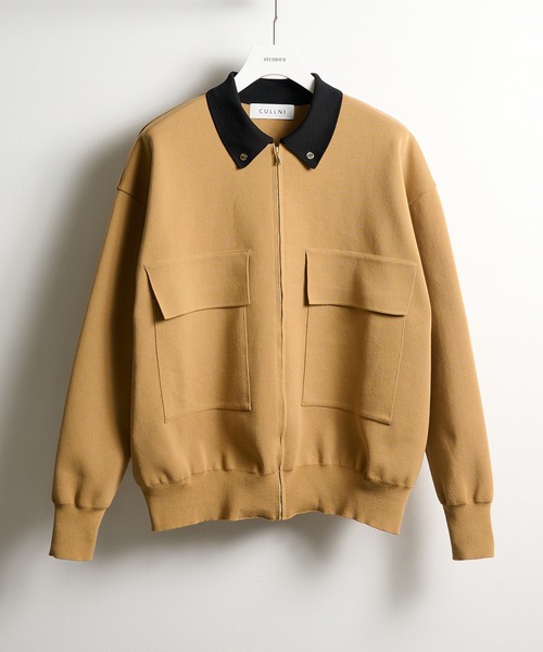 CULLNI/クルニ】別注 BIG POCKET ZIP UP KNIT JACKET（ニット/セーター