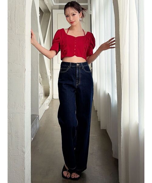 RESEXXY（リゼクシー）の「ピコレーストリミングブラウス【セットアップ着用可能】（シャツ/ブラウス・レディース・レッド/ブラック/アイボリー・FREE）」の9枚目の写真