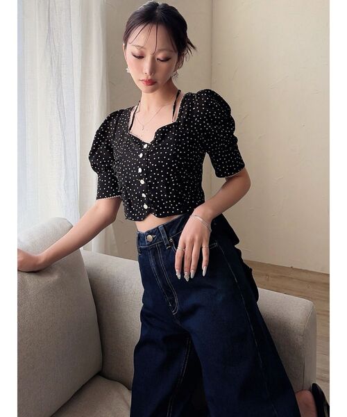 RESEXXY（リゼクシー）の「ピコレーストリミングブラウス【セットアップ着用可能】（シャツ/ブラウス・レディース・レッド/ブラック/アイボリー・FREE）」の10枚目の写真