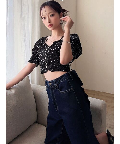 RESEXXY（リゼクシー）の「ピコレーストリミングブラウス【セットアップ着用可能】（シャツ/ブラウス・レディース・レッド/ブラック/アイボリー・FREE）」の11枚目の写真