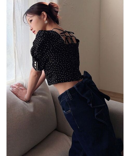 RESEXXY（リゼクシー）の「ピコレーストリミングブラウス【セットアップ着用可能】（シャツ/ブラウス・レディース・レッド/ブラック/アイボリー・FREE）」の12枚目の写真