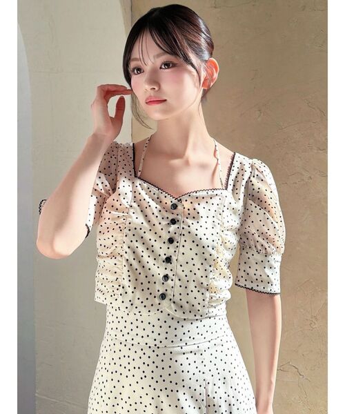 RESEXXY（リゼクシー）の「ピコレーストリミングブラウス【セットアップ着用可能】（シャツ/ブラウス・レディース・レッド/ブラック/アイボリー・FREE）」の17枚目の写真