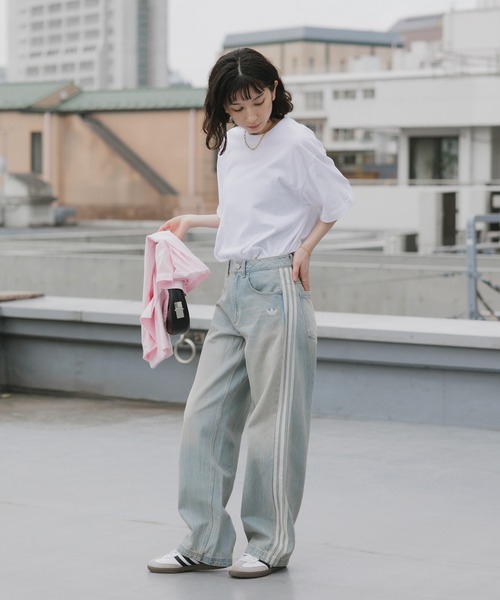 adidas（アディダス）の「adidas/アディダス adidas VINTAGE DAD JEANS ヴィンテージ サイドライン テーパード オーバーサイズ デニムパンツ 2026年春夏（デニムパンツ・レディース・ブルー/ライトブルー・24inch/25inch/26inch/27inch/28inch/29inch/30inch）」の14枚目の写真