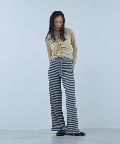 OFROOM(オフルーム)の「Sheer Gathered Cardigan|シアーギャザーカーディガン(カーディガン/ボレロ・レディース・チャコール/アイボリー/ブラック/イエロー・FREE)」の12枚目の写真