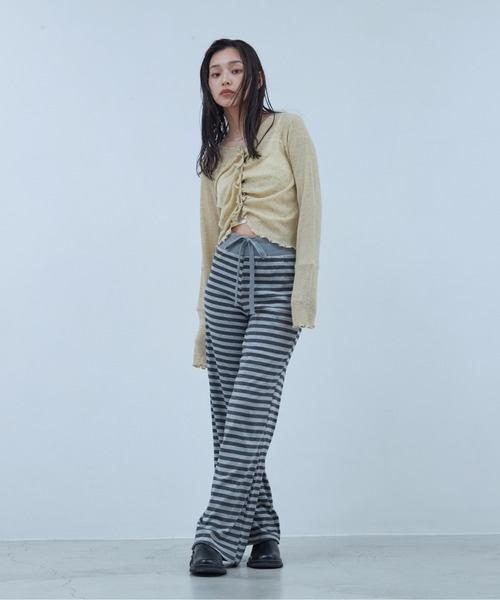 OFROOM(オフルーム)の「Sheer Gathered Cardigan|シアーギャザーカーディガン(カーディガン/ボレロ・レディース・チャコール/アイボリー/ブラック/イエロー・FREE)」の13枚目の写真