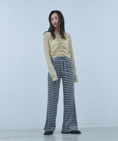 OFROOM(オフルーム)の「Sheer Gathered Cardigan|シアーギャザーカーディガン(カーディガン/ボレロ・レディース・チャコール/アイボリー/ブラック/イエロー・FREE)」の14枚目の写真