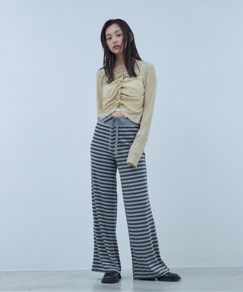 OFROOM(オフルーム)の「Sheer Gathered Cardigan|シアーギャザーカーディガン(カーディガン/ボレロ・レディース・チャコール/アイボリー/ブラック/イエロー・FREE)」の15枚目の写真