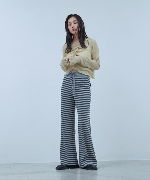 OFROOM(オフルーム)の「Sheer Gathered Cardigan|シアーギャザーカーディガン(カーディガン/ボレロ・レディース・チャコール/アイボリー/ブラック/イエロー・FREE)」の16枚目の写真