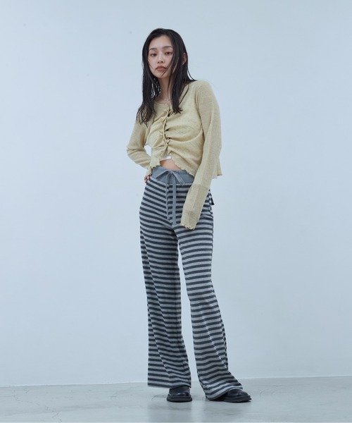 OFROOM(オフルーム)の「Sheer Gathered Cardigan|シアーギャザーカーディガン(カーディガン/ボレロ・レディース・チャコール/アイボリー/ブラック/イエロー・FREE)」の19枚目の写真