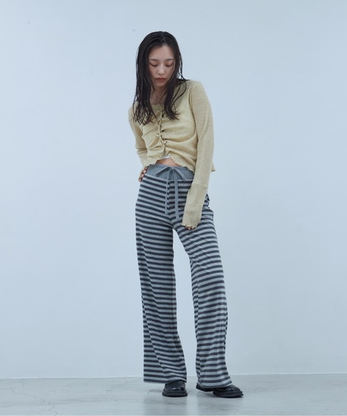 OFROOM(オフルーム)の「Sheer Gathered Cardigan|シアーギャザーカーディガン(カーディガン/ボレロ・レディース・チャコール/アイボリー/ブラック/イエロー・FREE)」の20枚目の写真