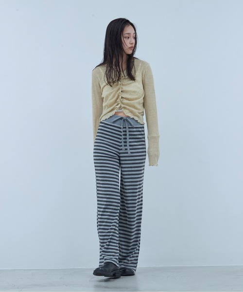 OFROOM(オフルーム)の「Sheer Gathered Cardigan|シアーギャザーカーディガン(カーディガン/ボレロ・レディース・チャコール/アイボリー/ブラック/イエロー・FREE)」の21枚目の写真