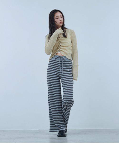 OFROOM(オフルーム)の「Sheer Gathered Cardigan|シアーギャザーカーディガン(カーディガン/ボレロ・レディース・チャコール/アイボリー/ブラック/イエロー・FREE)」の22枚目の写真