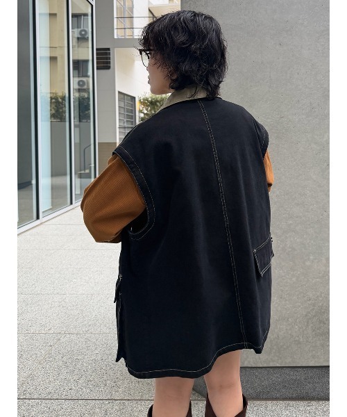 ELCHELE(エルチェレ)の「EL PRODUCT #2 JACKET(ミリタリージャケット・レディース・キナリ/ブラック・FREE)」の15枚目の写真