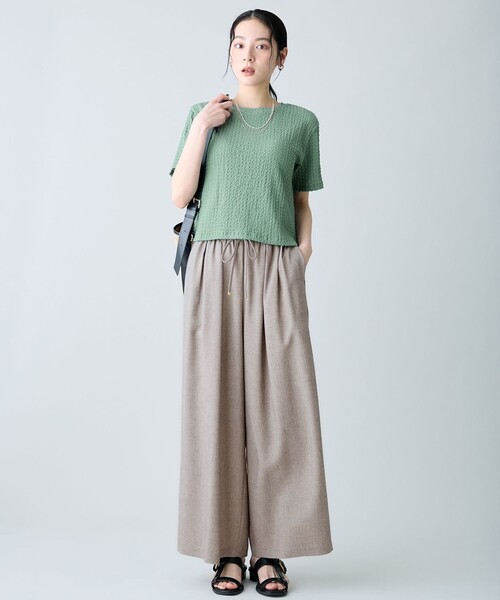 ANY(エニィ)の「テックリネンツイードパンツ(セットアップ着用可)(その他パンツ・レディース・グレー系6/ベージュ系6・MEDIUM/LARGE)」の6枚目の写真