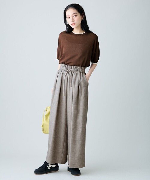 ANY(エニィ)の「テックリネンツイードパンツ(セットアップ着用可)(その他パンツ・レディース・グレー系6/ベージュ系6・MEDIUM/LARGE)」の7枚目の写真