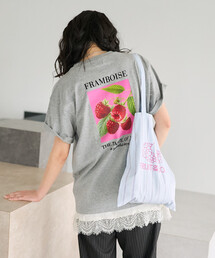 FRUIT OF THE LOOM × FREAK'S STORE/フルーツオブザルーム 別注 ラズベリープリント ビッグシルエットTシャツ