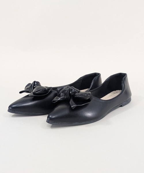styiro(スタイロ)の「リボンポインテッドトゥ フラット パンプス(パンプス・レディース・イエロー/ブラック・38/37)」の1枚目の写真