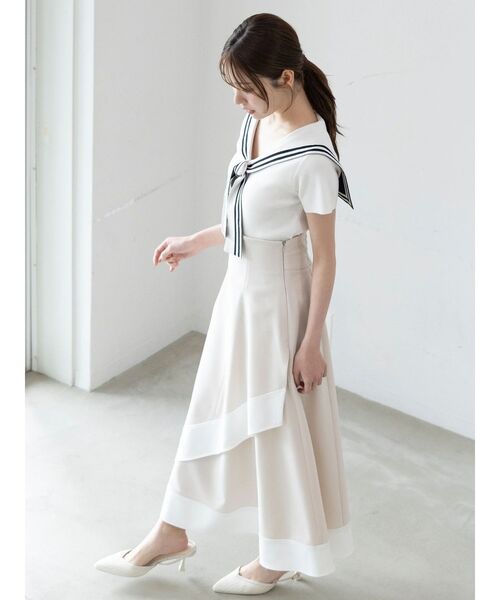 MERCURYDUO（マーキュリーデュオ）の「バイカラーフレアスカート（スカート・レディース・グレー/ベージュ・MEDIUM/SMALL）」の16枚目の写真