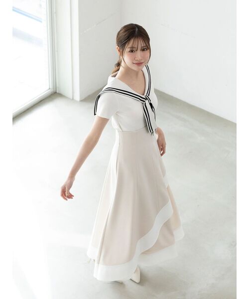 MERCURYDUO（マーキュリーデュオ）の「バイカラーフレアスカート（スカート・レディース・グレー/ベージュ・MEDIUM/SMALL）」の18枚目の写真