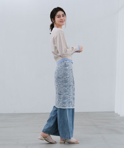 LAKOLE（ラコレ）の「イージーワイドデニム / 654276（デニムパンツ・レディース・ベージュ/ブラック/ライトブルー・LARGE/MEDIUM）」の14枚目の写真