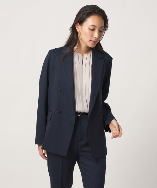 A DAY IN THE LIFE UNITED ARROWS(アデイインザライフユナイテッドアローズ)の「スラブツイル 4ボタン ダブルジャケット ‐セットアップ対応・マシンウォッシャブル‐ <A DAY IN THE LIFE>(テーラードジャケット・レディース・ダークグレー/ベージュ/ネイビー/モカ・36/38/40)」の7枚目の写真
