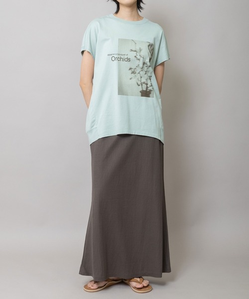 Munich(ミューニック)の「フラワーフォトプリントTシャツ(Tシャツ/カットソー・レディース・ミント/ダークベージュ/ホワイト・FREE)」の9枚目の写真