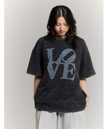 PHILIPPAKER（フィリップペイカー）の「ビエムシー ラブ 半袖Tシャツ ピグメント ヴィンテージブラック（Tシャツ/カットソー）」