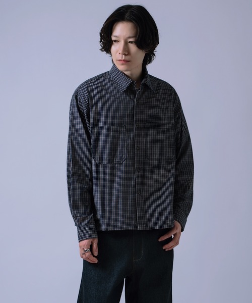 improves（インプローブス）の「短丈 チェックシャツ（シャツ/ブラウス・メンズ・ブラック/ネイビー/ブラウン・MEDIUM/LARGE）」の4枚目の写真