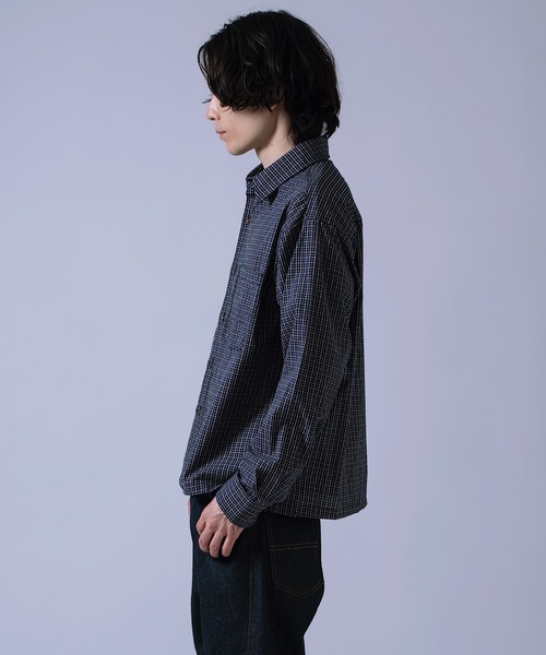improves（インプローブス）の「短丈 チェックシャツ（シャツ/ブラウス・メンズ・ブラック/ネイビー/ブラウン・MEDIUM/LARGE）」の5枚目の写真