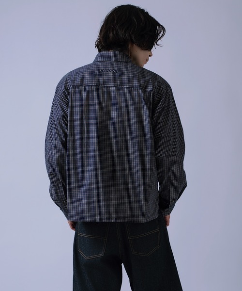 improves（インプローブス）の「短丈 チェックシャツ（シャツ/ブラウス・メンズ・ブラック/ネイビー/ブラウン・MEDIUM/LARGE）」の6枚目の写真