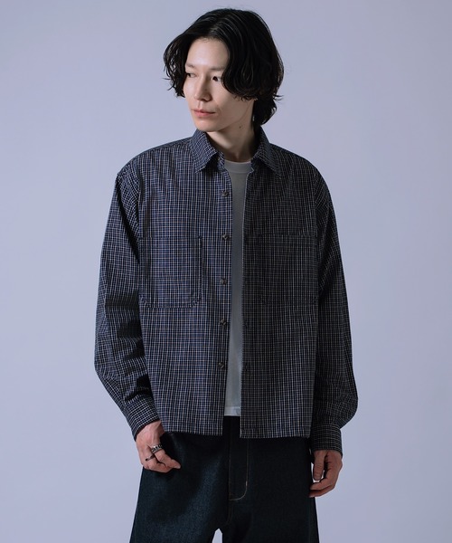 improves（インプローブス）の「短丈 チェックシャツ（シャツ/ブラウス・メンズ・ブラック/ネイビー/ブラウン・MEDIUM/LARGE）」の7枚目の写真