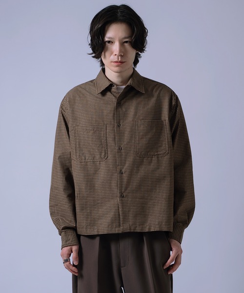 improves（インプローブス）の「短丈 チェックシャツ（シャツ/ブラウス・メンズ・ブラック/ネイビー/ブラウン・MEDIUM/LARGE）」の9枚目の写真
