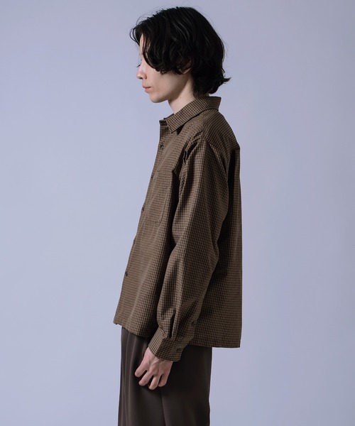 improves（インプローブス）の「短丈 チェックシャツ（シャツ/ブラウス・メンズ・ブラック/ネイビー/ブラウン・MEDIUM/LARGE）」の10枚目の写真