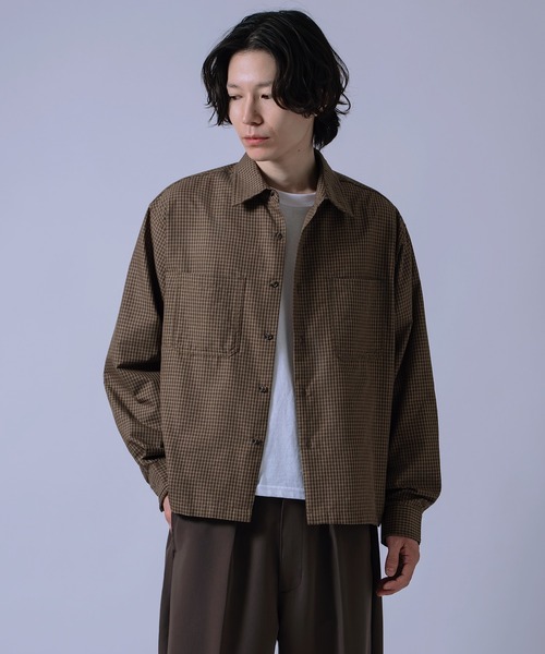 improves（インプローブス）の「短丈 チェックシャツ（シャツ/ブラウス・メンズ・ブラック/ネイビー/ブラウン・MEDIUM/LARGE）」の12枚目の写真