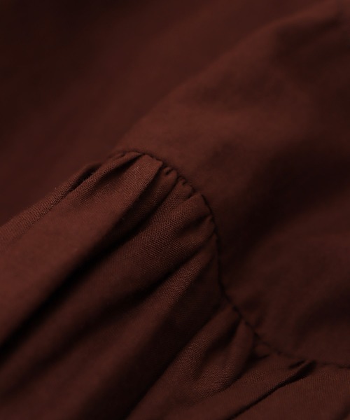 Jines（ジネス）の「コットンボイルボリュームブラウス（シャツ/ブラウス・レディース・ブラック/ホワイト/ブラウン/グリーン・38）」の10枚目の写真