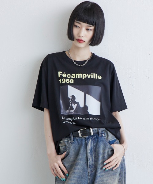 Lui's（ルイス）の「UVカット / 接触冷感フォトT（Tシャツ/カットソー・レディース・オフホワイト/ブラック/イエロー・FREE）」の22枚目の写真