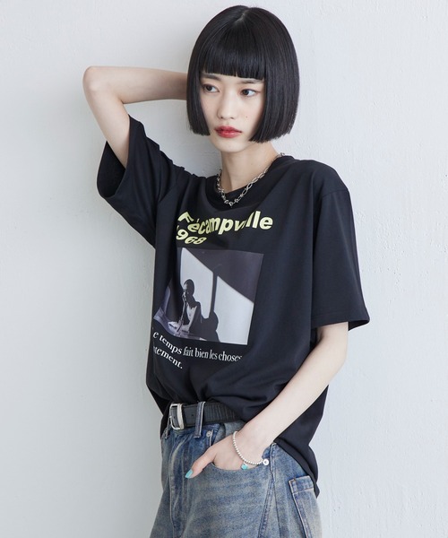 Lui's（ルイス）の「UVカット / 接触冷感フォトT（Tシャツ/カットソー・レディース・オフホワイト/ブラック/イエロー・FREE）」の21枚目の写真
