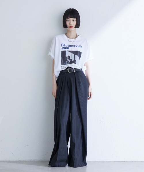 Lui's（ルイス）の「UVカット / 接触冷感フォトT（Tシャツ/カットソー・レディース・オフホワイト/ブラック/イエロー・FREE）」の13枚目の写真