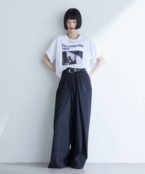 Lui's（ルイス）の「UVカット / 接触冷感フォトT（Tシャツ/カットソー・レディース・オフホワイト/ブラック/イエロー・FREE）」の14枚目の写真
