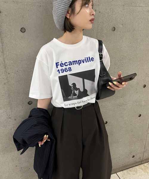 Lui's（ルイス）の「UVカット / 接触冷感フォトT（Tシャツ/カットソー・レディース・オフホワイト/ブラック/イエロー・FREE）」の18枚目の写真